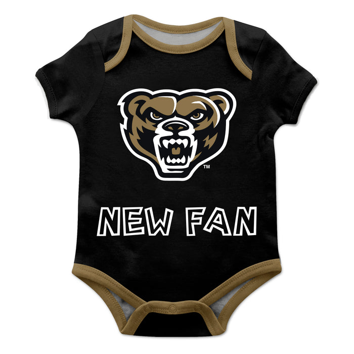 Oakland Golden Grizzlies Vive La Fete Infant Game Day Black Short Sleeve Onesie New Fan Mascot Bodysuit - Vive La Fête - Online Apparel Store