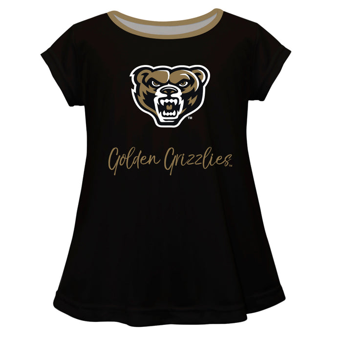 Oakland Golden Grizzlies Vive La Fete Girls Game Day Short Sleeve Black Top with School Mascot and Name - Vive La Fête - Online Apparel Store