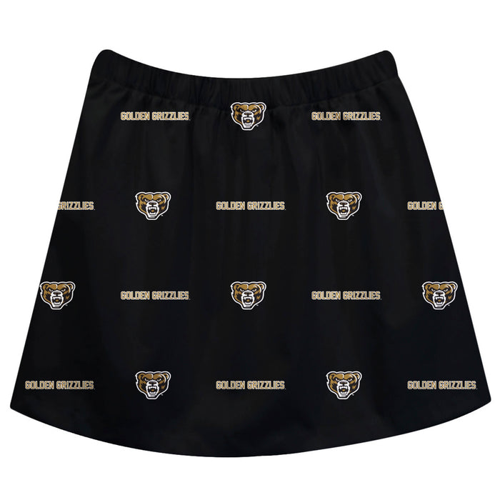 Oakland University Golden Grizzlies Skirt Black All Over Logo - Vive La Fête - Online Apparel Store