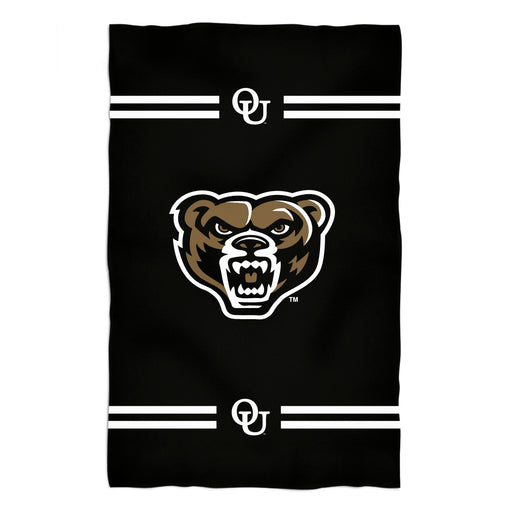 Oakland Golden Grizzlies Vive La Fete Game Day Absorvent Premium Black Beach Bath Towel 51 x 32" Mascot and Stripes" - Vive La Fête - Online Apparel Store