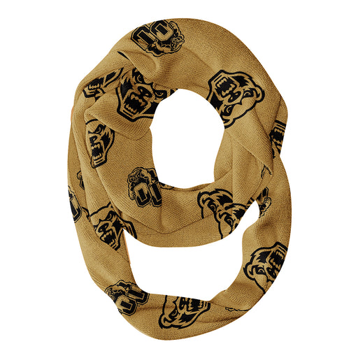 Oakland Golden Grizzlies Vive La Fete Repeat Logo Game Day Collegiate Women Light Weight Ultra Soft Infinity Scarf