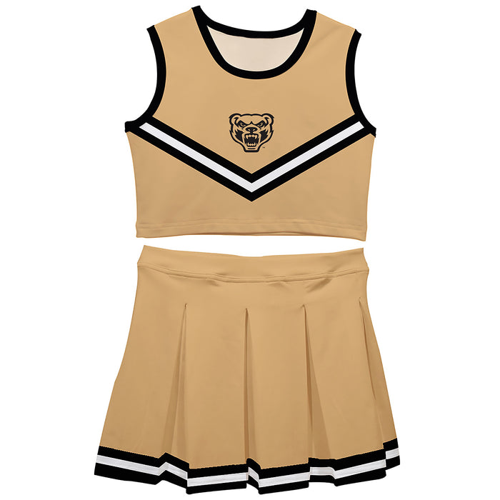 Oakland Golden Grizzlies Vive La Fete Game Day Gold Sleeveless Cheerleader Set