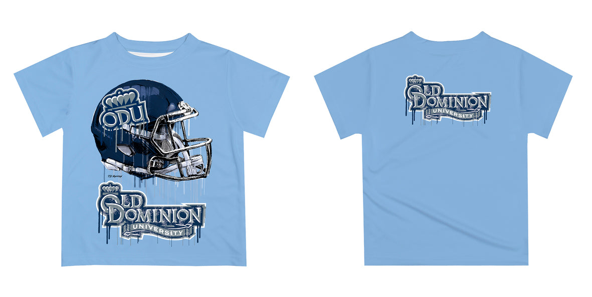 Old Dominion Monarchs Original Dripping Football Helmet Blue T-Shirt by Vive La Fete - Vive La Fête - Online Apparel Store