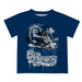 Old Dominion Monarchs Original Dripping Football Helmet Blue T-Shirt by Vive La Fete