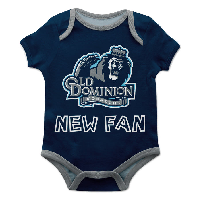 Old Dominion Monarchs Vive La Fete Infant Game Day Navy Short Sleeve Onesie New Fan Logo and Mascot Bodysuit - Vive La Fête - Online Apparel Store