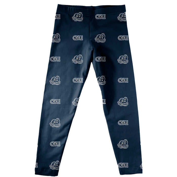 Old Dominion Monarchs Vive La Fete Girls Game Day All Over Logo Elastic Waist Classic Play Navy Leggings Tights - Vive La Fête - Online Apparel Store