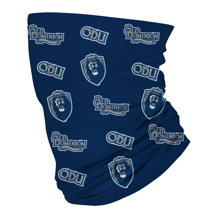 Old Dominion Monarchs Neck Gaiter All Over Logo Navy - Vive La Fête - Online Apparel Store