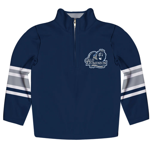 Old Dominion Monarchs Vive La Fete Game Day Navy Quarter Zip Pullover Stripes on Sleeves - Vive La Fête - Online Apparel Store