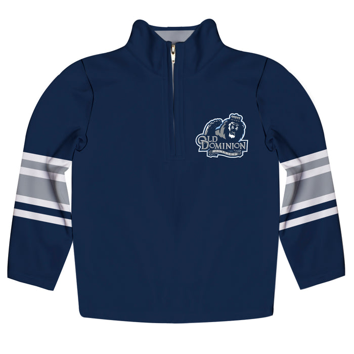 Old Dominion Monarchs Vive La Fete Game Day Navy Quarter Zip Pullover Stripes on Sleeves - Vive La Fête - Online Apparel Store