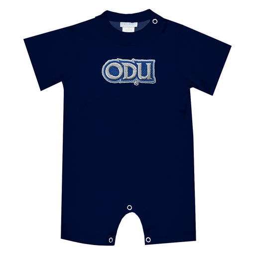 Old Dominion Monarchs Embroidered Navy Knit Short Sleeve Boys Romper