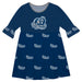 Old Dominion Monarchs Vive La Fete Girls Game Day 3/4 Sleeve Solid Blue All Over Logo on Skirt