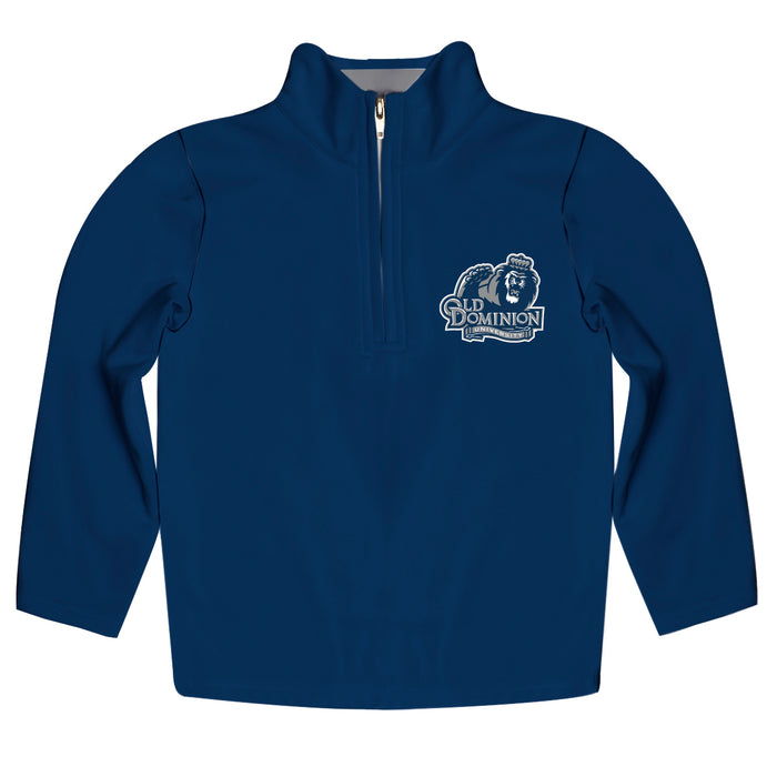 Old Dominion Monarchs Vive La Fete Game Day Solid Blue Quarter Zip Pullover Sleeves
