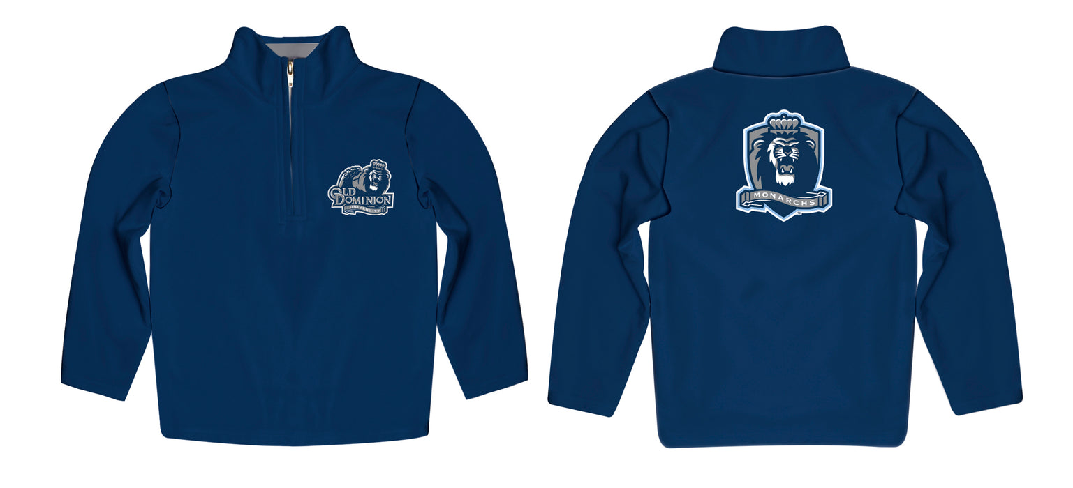 Old Dominion Monarchs Vive La Fete Game Day Solid Gray Quarter Zip Pullover Sleeves - Vive La Fête - Online Apparel Store