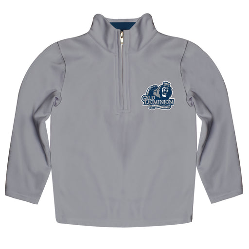 Old Dominion Monarchs Vive La Fete Game Day Solid Gray Quarter Zip Pullover Sleeves