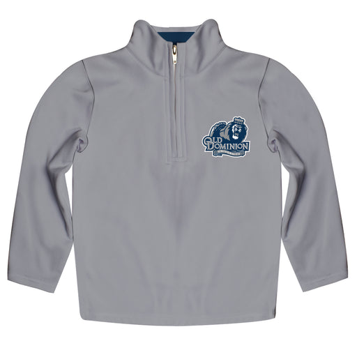 Old Dominion Monarchs Vive La Fete Game Day Solid Gray Quarter Zip Pullover Sleeves