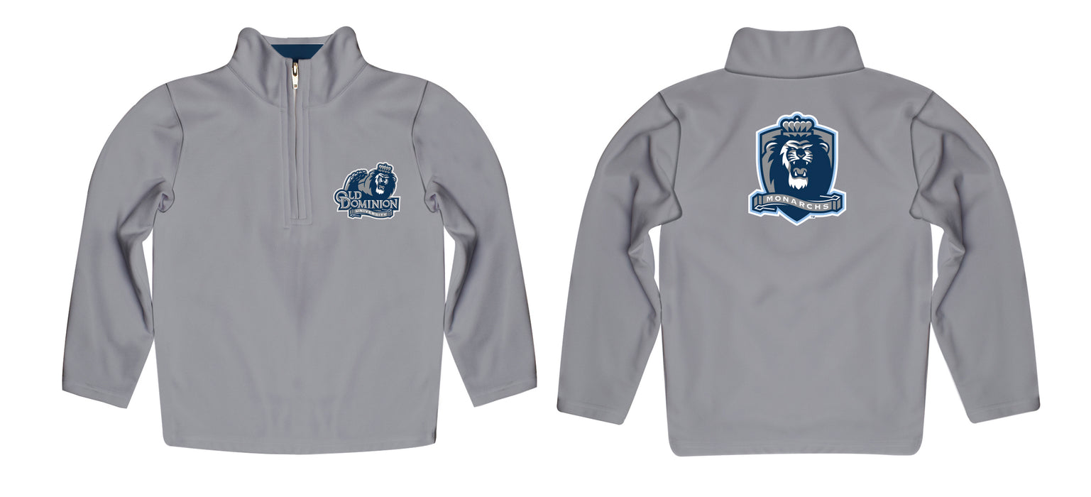 Old Dominion Monarchs Vive La Fete Game Day Solid Gray Quarter Zip Pullover Sleeves - Vive La Fête - Online Apparel Store
