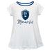 Old Dominion Monarchs Vive La Fete Girls Game Day Short Sleeve White Top with School Logo and Name