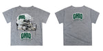 Ohio University Bobcats Original Dripping Football Helmet Heather Gray T-Shirt by Vive La Fete - Vive La Fête - Online Apparel Store