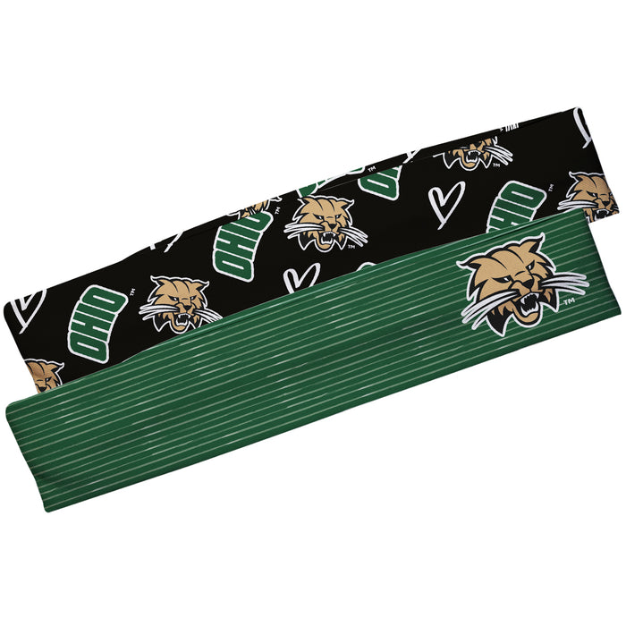 Ohio University Bobcats Black and Green Headband Set - Vive La Fête - Online Apparel Store