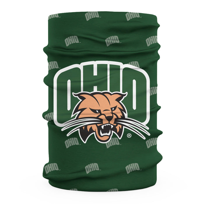 Ohio University Bobcats Neck Gaiter Green All Over Logo - Vive La Fête - Online Apparel Store
