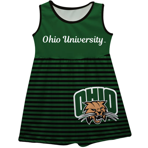 Ohio University Bobcats Green Sleeveless Tank Dress With Black Stripes - Vive La Fête - Online Apparel Store