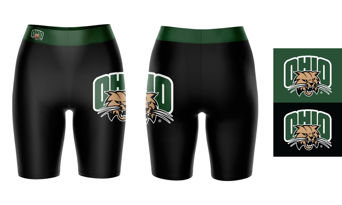 Ohio Bobcats Vive La Fete Game Day Logo on Thigh and Waistband Black and Green Women Bike Short 9 Inseam" - Vive La Fête - Online Apparel Store