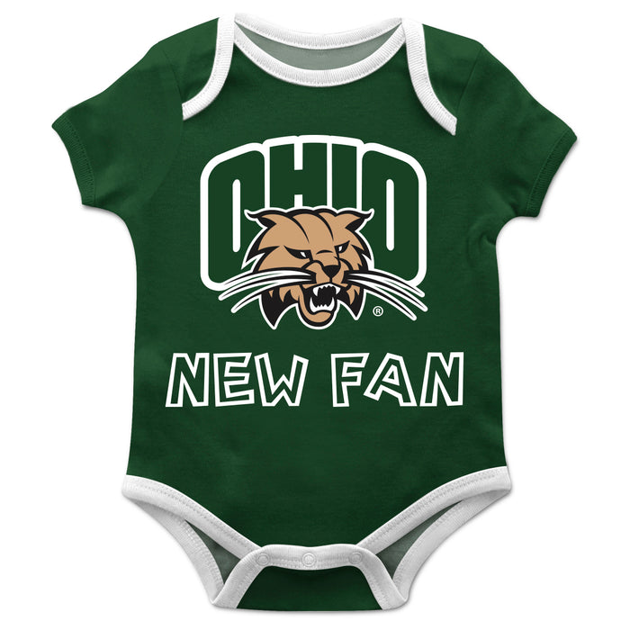 Ohio Bobcats Vive La Fete Infant Game Day Green Short Sleeve Onesie New Fan Logo and Mascot Bodysuit