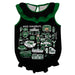 Ohio University Bobcats  Black Hand Sketched Vive La Fete Impressions Artwork Sleeveless Ruffle Onesie Bodysuit