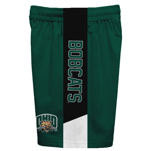 Ohio Bobcats Vive La Fete Game Day Green Stripes Boys Solid Black Athletic Mesh Short - Vive La Fête - Online Apparel Store