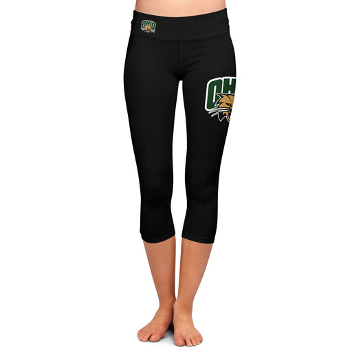 Ohio Bobcats Vive La Fete Game Day Collegiate Large Logo on Thigh and Waist Girls Black Capri Leggings