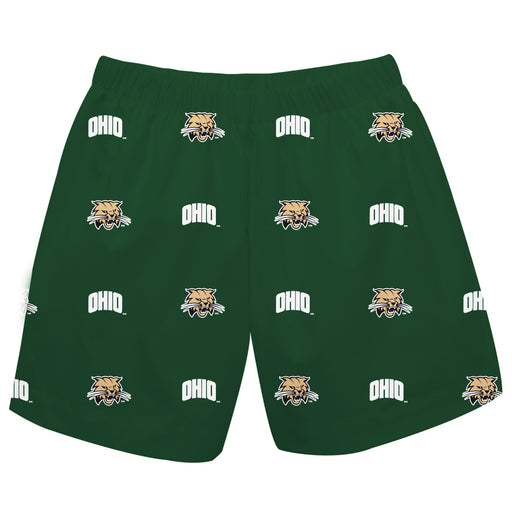 Ohio Bobcats Vive La Fete Boys Game Day All Over Logo Elastic Waist Classic Play Green Pull On Short