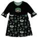 Ohio University Bobcats 3/4 Sleeve Solid Black Repeat Print Hand Sketched Vive La Fete Impressions Artwork on Skirt
