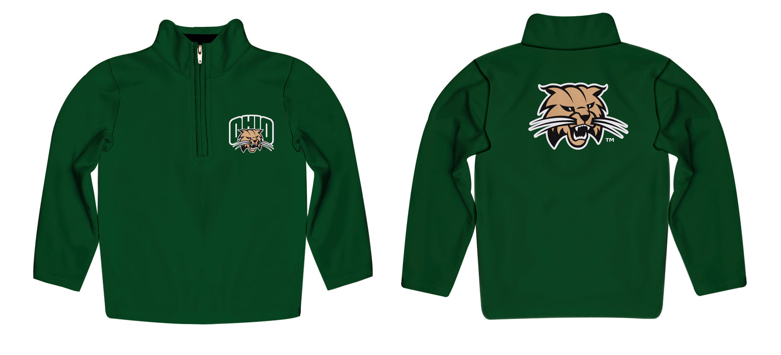 Ohio Bobcats Vive La Fete Game Day Solid Green Quarter Zip Pullover Sleeves - Vive La Fête - Online Apparel Store