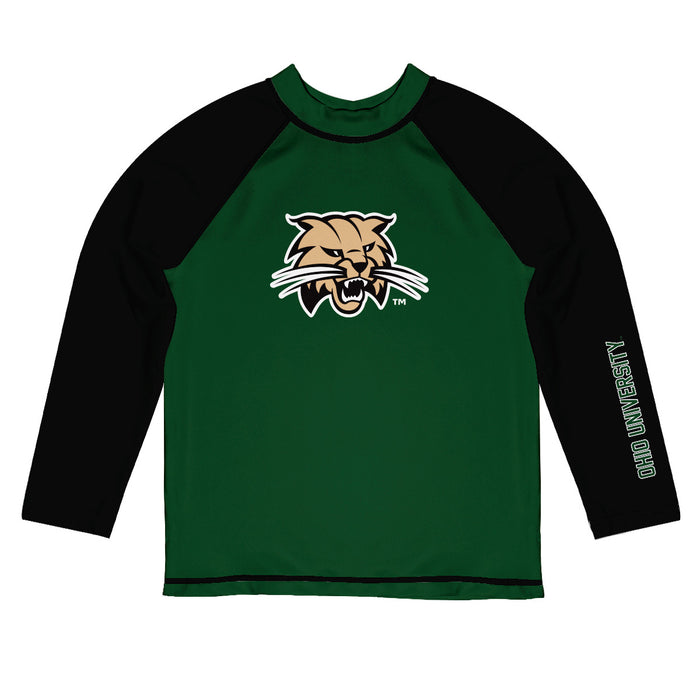 Ohio University Bobcats Vive La Fete Green and Black Long Sleeve Raglan Rashguard