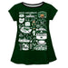 Ohio University Bobcats Hand Sketched Vive La Fete Impressions Artwork Green Short Sleeve Top
