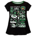 Ohio University Bobcats Hand Sketched Vive La Fete Impressions Artwork Black Short Sleeve Top