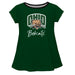 Ohio Bobcats Vive La Fete Girls Game Day Short Sleeve Green Top with School Logo and Name