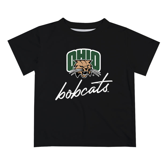 Ohio University Bobcats Vive La Fete Script V1 Black Short Sleeve Tee Shirt