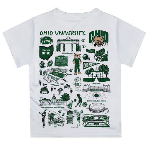 Ohio University Bobcats Hand Sketched Vive La Fete Impressions Artwork Boys Black Short Sleeve Tee Shirt - Vive La Fête - Online Apparel Store