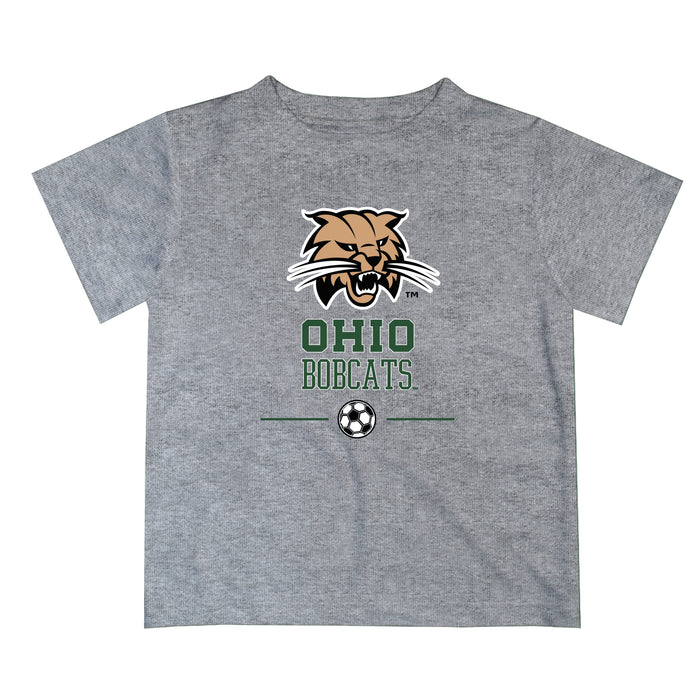 Ohio University Bobcats Vive La Fete Soccer V1 Heather Gray Short Sleeve Tee Shirt