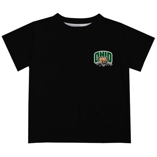 Ohio University Bobcats Hand Sketched Vive La Fete Impressions Artwork Boys Black Short Sleeve Tee Shirt