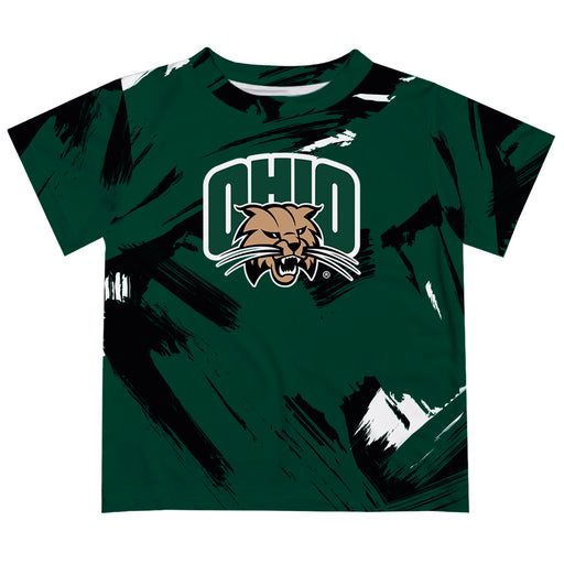 Ohio University Bobcats Vive La Fete Boys Game Day Green Short Sleeve Tee Paint Brush