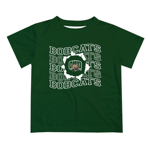 Ohio University Bobcats Vive La Fete  Green Art V1 Short Sleeve Tee Shirt