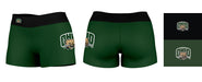 Ohio Bobcats Vive La Fete Logo on Thigh & Waistband Green Black Women Yoga Booty Workout Shorts 3.75 Inseam - Vive La Fête - Online Apparel Store