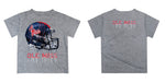 Ole Miss Rebels Original Dripping Football Helmet Heather Gray T-Shirt by Vive La Fete - Vive La Fête - Online Apparel Store