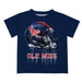 Ole Miss Rebels Original Dripping Football Helmet Navy T-Shirt by Vive La Fete