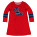 Mississippi Ole Miss Red And Navy Blue Long Sleeve A Line Dress - Vive La Fête - Online Apparel Store
