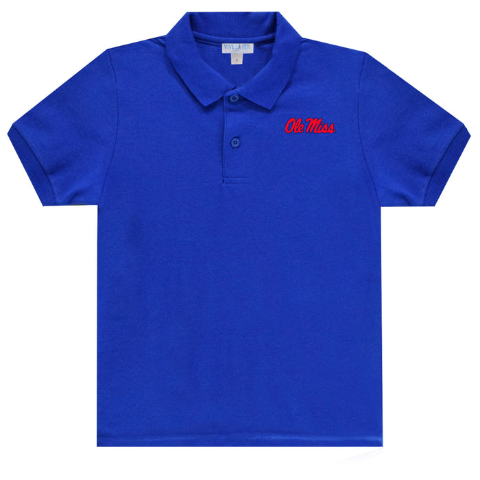 Mississippi Embroidered  Royal Polo Box Shirt Short Sleeve - Vive La Fête - Online Apparel Store