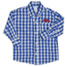 Mississippi Emb Big Check Royal Button Down Shirt LS - Vive La Fête - Online Apparel Store
