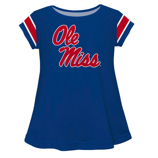 Mississippi Ole Miss Navy Blue And Red Short Sleeve Laurie Top - Vive La Fête - Online Apparel Store